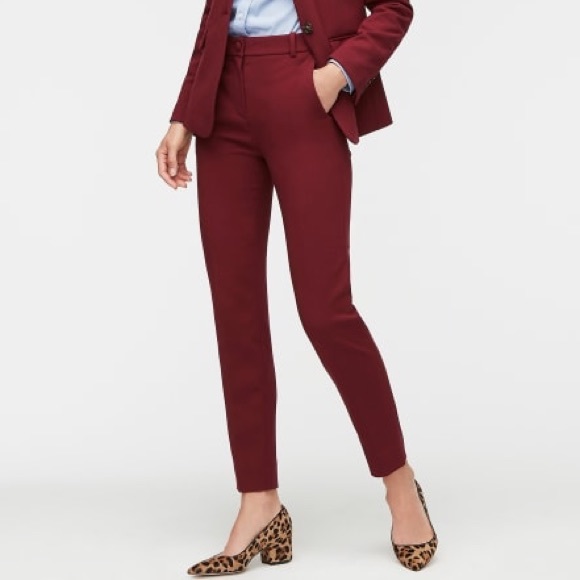J Crew Plum/Burgundy Skinny Stretch Trousers - Picture 1 of 3